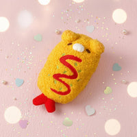 Zigzag Embroidery Soft Creature Writing Utensil Case Embroidered Creature Face Writing Utensil Case Yellow Stationery Bag Red Pull