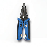 Wire Stripping Pliers with Spring-Loaded Handle Two-Blade Multifunctional Wire Stripper with Locking Latch for Electricians