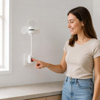 Plug in Wall-Mounted Fan Energy Saving Small Wall-Installed Fan Strong Ventilation Home Appliance for Washroom, Kitchen, Dorm Room