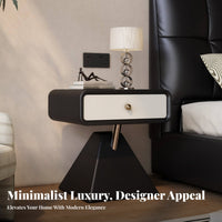 Rounded Single-Drawer End Table Stylish Home Decor Nightstand Multifunctional