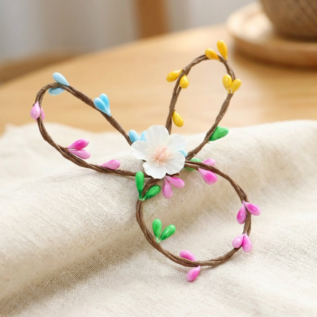 Easter Bunny Napkin Holder Elegant Accent Hare Ear Napkin Buckle Reusable Hare Ear Serviette Buckle for Dinner Parties, Table Setting, Spring, Banquet Decoration