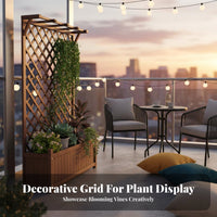 Planter Box with Trellis Carbonized Wood Wooden Planter with Trellis Anti Climbing Plant Support Frame for Gardeners, Balcony, Outdoor, Deck