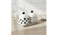 Ceramic Seasoning Pot Set Seasoning Jar Spoon Tray Set Multifunctional for Restaurant