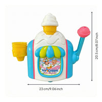 Side Lever Ice Cream Bath Toy Pretend Play Plastic Ice Cream Machine Toy Long-Lasting Educational