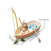 Miniature Floating Boat Tiny Rowboat Playset for Garden