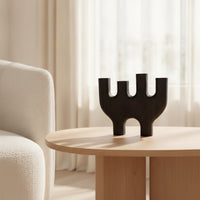 Tabletop Candlestick Holder Sculptural Candle Holder with Four Slots Sturdy Candlesticks for Shelf
