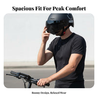 Large Head Electric Bike Helmet Customizable Fit Half Shell Helmet Thickened Expanded Polystyrene Cushioning Guarding Headwear for Men, Adults
