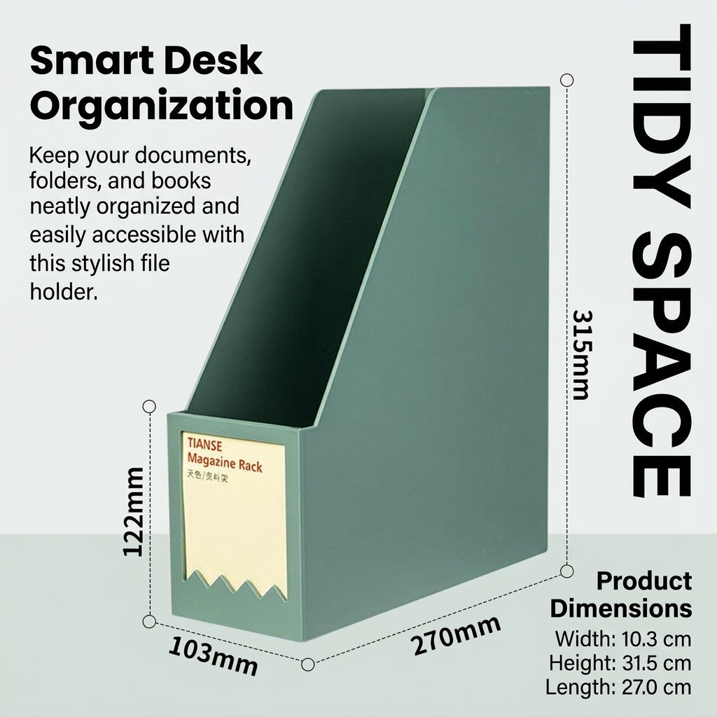 File Organizer for Office Desktop, Large Capacity Document Holder Rack for Students, Thickened Vertical