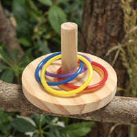 Wooden Parrot Toy Stacking Circle Set, Flower Base Training Toy, Parrot Gnaw Toy, Small Parrot Toy for Budgie Cockatiel Enrichment