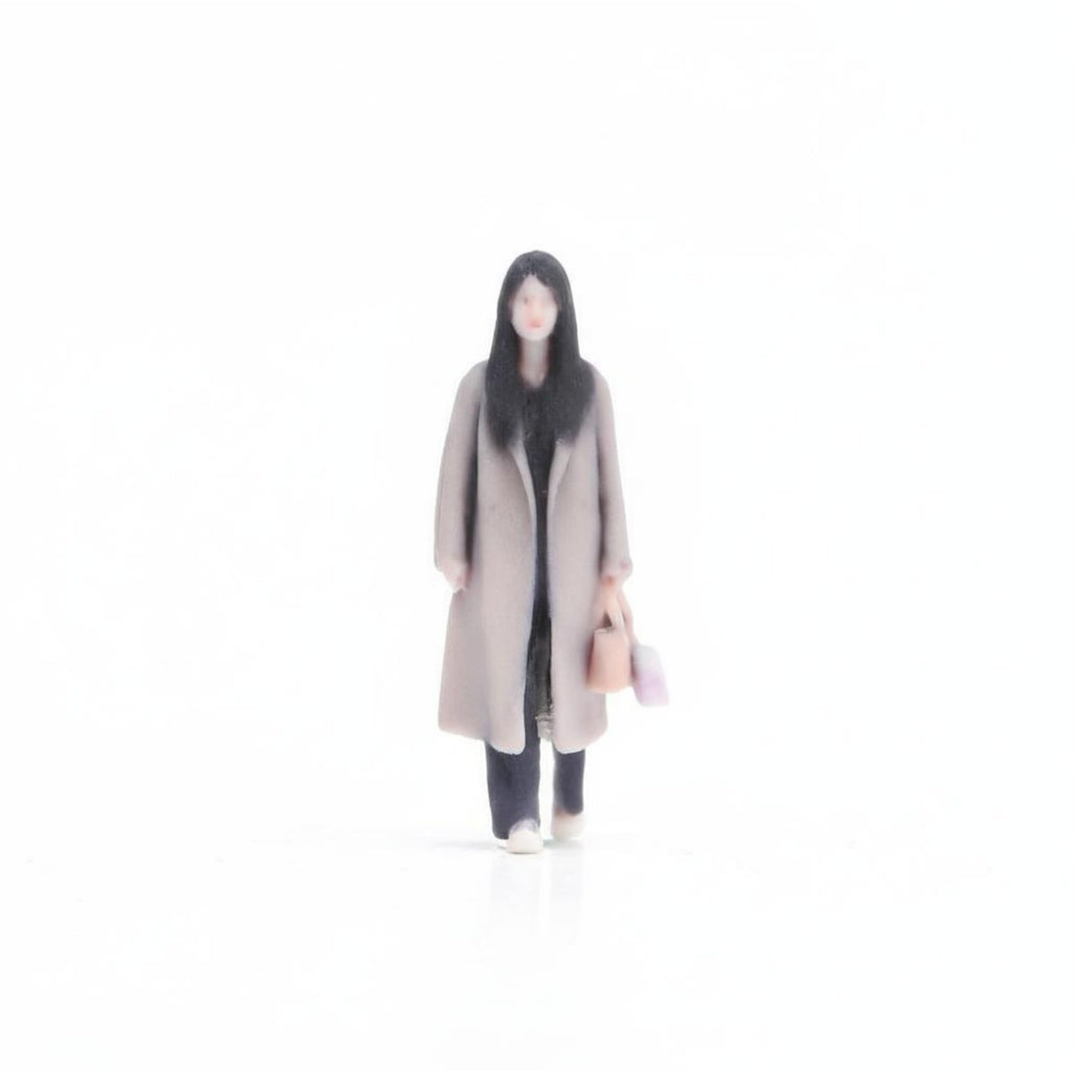 3D Printed 1/64 Scale Woman Figure Pre-Painted Walking Woman Miniature Realistic Intricacy Female Miniature Scene Figure for Hobbyists, Dioramas