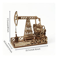 Oil Well Model with Base STEM 3D Wooden Puzzle No Glue Required Wooden Model Kit for Office