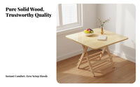 Multifunctional Wooden Folding Table Multi-Functional Square Dining Table Installation-Ready-to-Use Foldable Study Desk Easy to Clean for Apartment Dwellers, Students, Outdoor Market, Living Room, Bedroom, Parties