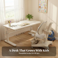 2 Pieces Kids Desk and Chair Set Height Adjustable Study Desk Stable & Sturdy Height Adjustable Study Table for Home, Bedroom, Playroom