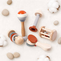 5 Pieces Wooden Shaker Interactive Shaker Educational Maracas for Infant, Infants