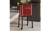 Elevated Trash Can with Lid Modern Trash Can with Wheels Space-Saving Wastebasket Sleek for Apartment