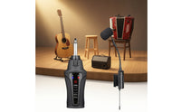 Portable Clamp-on Audio Pickup with Receiver Rechargeable Ultra High Frequency Wireless Audio Pickup Compact Electronics for Musicians, Buskers, Guitarists, Live Performance, Street Performing, Home Practice