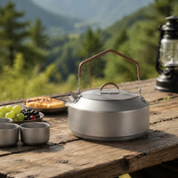 Titanium Cooker Outdoor Kettle For Camping Small Kettle Direct Fire Compatible Lightweight Titanium Kettle Matte Gray