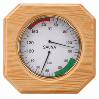 Sauna Accessories 4 Piece Set with Bucket and Ladle for Home Use, Fragrant Wood Timer and Thermometer Hygrometer, 4 Liter Capacity