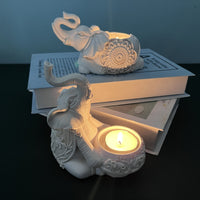 Vintage Thai Creative Elephant Candle Holder Resin Craft Wedding Home Decoration