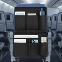 Multiple Pockets Airplane Seat Organizer Water Bottle Holder Seatback Organizer Bag Easy to Clean Seat Tray Cover Bag Lightweight
