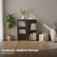 Durable Wood Construction Cube Storage Organizer Multi-Functional bookcase Freestanding Low Cabinet Multipurpose for Book Lovers, Apartment Dwellers, Homeowners, Living Room, Study, Bedroom