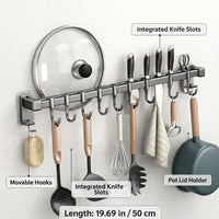Bedroom and Closet Hanging Rack with Double Rod Design for Extra Storage, Waterproof Aluminium Hook and Pot Lid