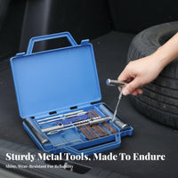 Tire Repair Strip Tool Set Portable Tubeless Tire Repair Stripging Tool Universal Fit Puncture Repair Kit for DIY Mechanics, Extended-Trip Trip