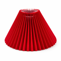 Bedside Table Lamp with Large Pleated Textile Lampshade for Living Room, Detachable with Metal Frame, Easy Install Hardware Included
