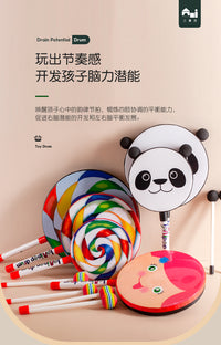 儿童拍拍鼓玩具奥尔夫打击乐器6寸棒棒糖手敲鼓音乐0-3岁早教教具 棒棒糖敲鼓（8寸）