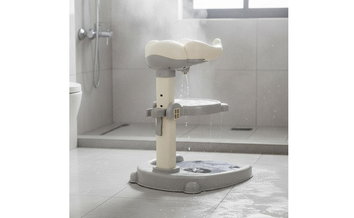 Infant Standing Bath Support Water Dispenser Holder Infant Standing Shower Aid Adjustable Infant Shower Stand for Young Children, Infants