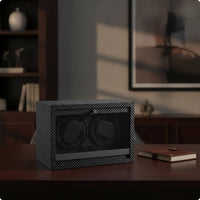 Watch Winding Box Electric Two-Watch Winder Adjustable for Bedside Table, Nightstand