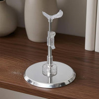 Stainless Steel Upright Doll Holder Clear Base Adjustable Doll Stand Transparent