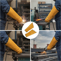 Leather Soldering Sleeves Suede Soldering Arm Sleeves Long Adjustable for Welders, Metalwork, Workshop