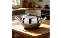 Nonstick Wok Pan Non Stainless Steel Wok Gas & Induction Compatible Double Handle Stir Fry Pan