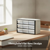 Translucent Drawers Small Parts Organizer Cabinet Rectangular Parts Storage Cabinet Flat Base Multi Drawer Organizer Compact