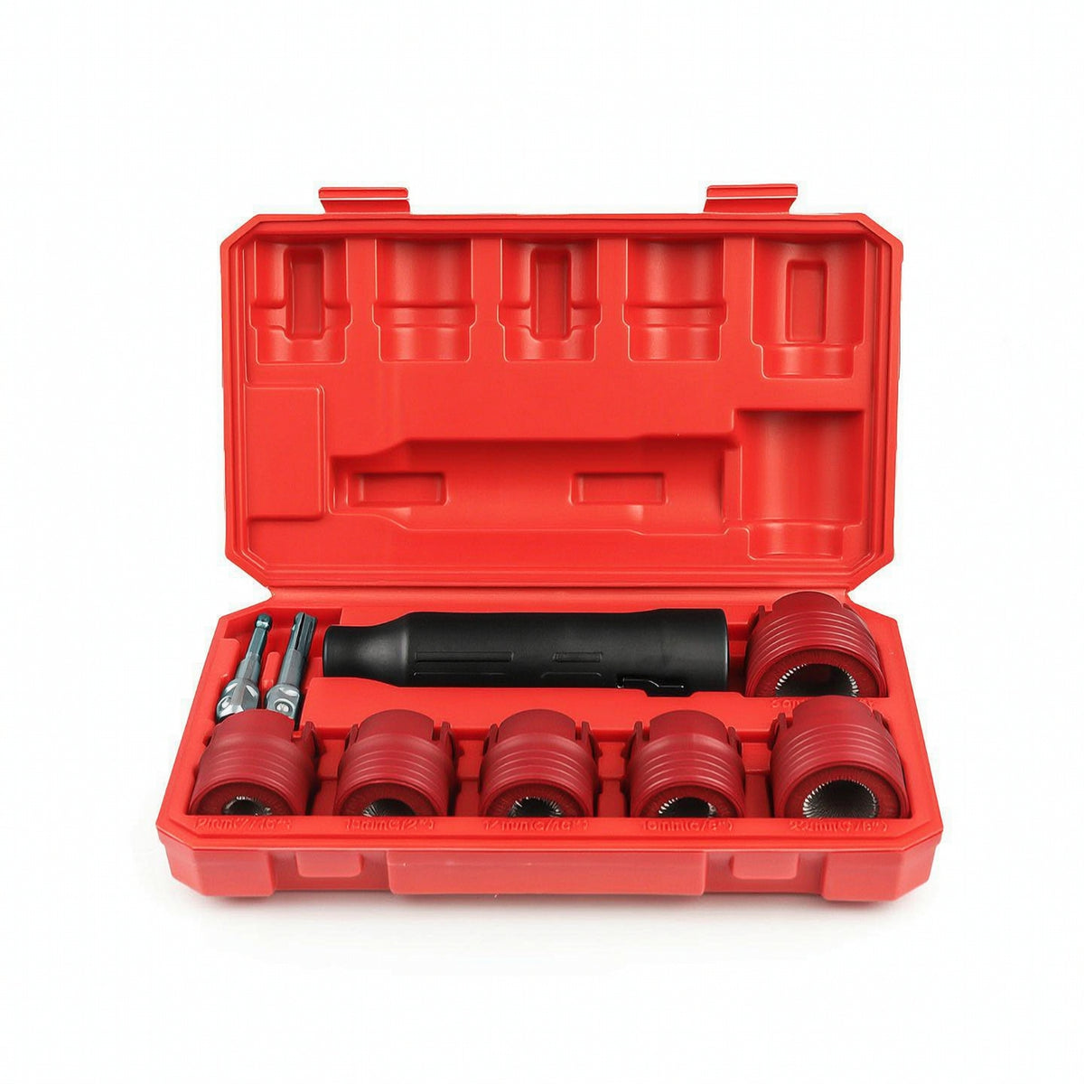 9 Pieces Rust Removal Brush Kit Complete Wheel Hub Cleaning Brush Set Heavy-Duty Wheel Stud Cleaning Kit for Mechanics, Auto Detailing
