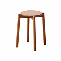Space-Saving Stackable Round Stool Minimalist Design Backless Seat Long-Lasting Construction Household Furniture Stable for Families, Homeowners, Students, Dining Room, Kitchen, Small Apartments, Party
