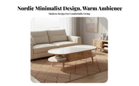 Oval Coffee Table with Drawers Space-Saving Design Oval Coffee Table with Storage Scuff Resistant Easy to Clean for Homeowners