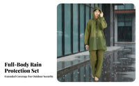 Two-Piece Rain Suit Waterproof Two-Piece Rain Gear Lightweight Rainwear Set for Adults, Cyclists, Outdoor Activities