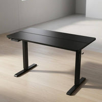 Single Motor Electric Standing Desk Rectangular Tabletop Height Adjustable Desk T-Shaped Feet Office Furniture Side Control Panel