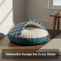 Hooded Round Pet Bed All-Season Hooded Donut Bed Warm and Comfortable Pet Bedding for Small Dogs, Young Dogs, Indoors, Living Room, Bedroom