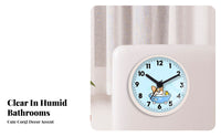 Punch-Effortless Installation Waterproof Bathroom Clock Fogproof Suction Cup Clock Quiet Movement for Children, Shower