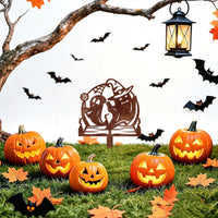 Halloween Rustic Pumpkin Stack Lawn Decor Metal Garden Stake