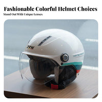 3C Certified Electric Bike Half Helmet All-Season Uncovered Face Commuter Helmet Removable and Washable Lining Safety Headwear ABS Shell for Scooter Riders, Commuters, Commuting, City Riding