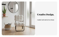 Nordic Aesthetic CumulusShaped Pouf Cream look Low Stool Multi-Functional Accent Furniture adaptable Use for Home Decorators, Young Adults, Women, Entryway, Bedroom, Living Room
