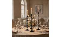 3 Pieces Resin Candlestick Stylish Taper Holder Set Classy Decor for Event Planners, Brides