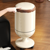 No-Bend Design High-Foot Trash Can Large Capacity Wheeled Pedestal Waste Bin With Wheels Rolling Garbage Tote Odor-Sealing Lid for Living Room, Kitchen, Office