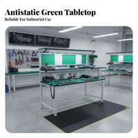 Reinforced Frame Anti-Static Workbench Lockable Drawers Lighted Assembly Table Electronics Repair Desk for Technicians, Engineers, Hobbyists, Factory, Laboratoryoratory Oratory, Garage