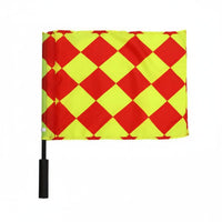 2 Pieces High Visibility Soccer Referee Flags Non-Slip Grip Soccer Referee Flag Comfortable Foam Handle Football Signal Flag Lightweight for Referees, Linesmen, Coaches, Track and Field Events