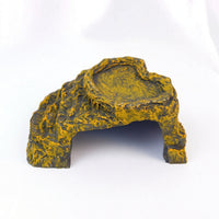 Reptile Hide with Basking Platform Multi-Purpose Hide Cave with Basking Platform Reptile Cave with Step Ledge Faux-Stone